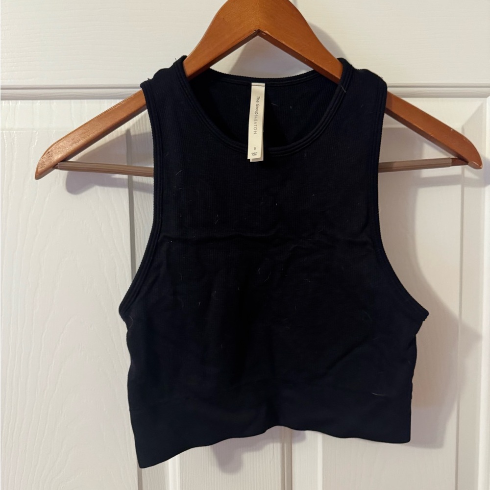Aritzia Black Ribbed Crop Top